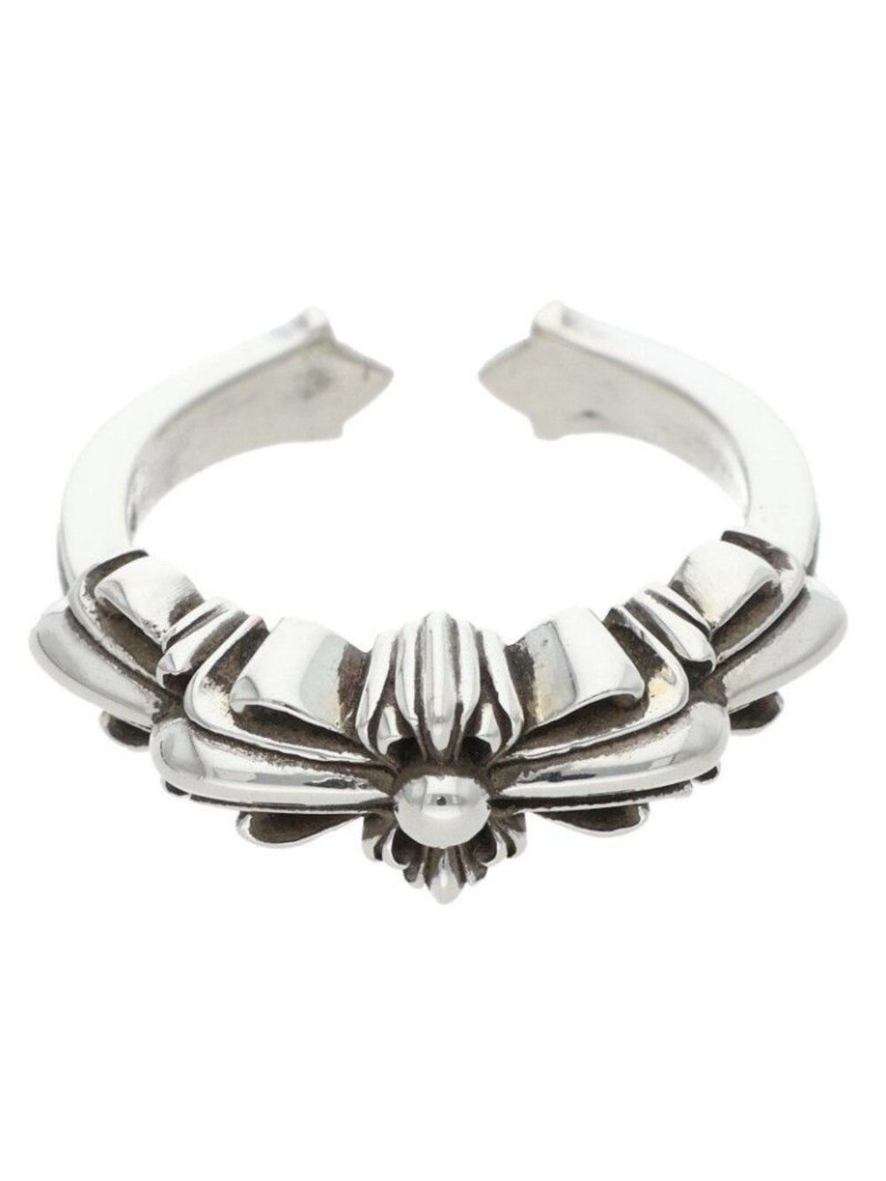 Chrome Hearts Baby Classic Double Floral Silver Ring